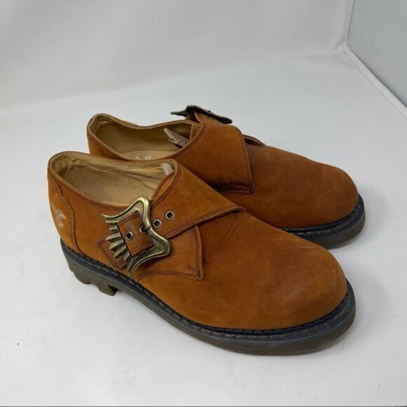 VTG JOHN FLUEVOG ANGEL SOLES POLISH FREEDOM FLUEUOGERS wing big buckle monk - Picture 1 of 16